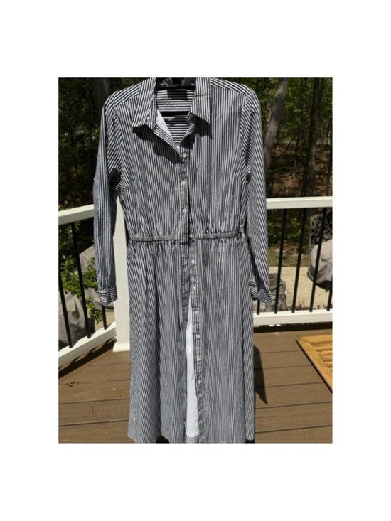 Lane Bryant Dresses & Skirts - Lane Bryant Long Sleeve Striped Shirtdress Plus Size 16 Black/White (EUC)